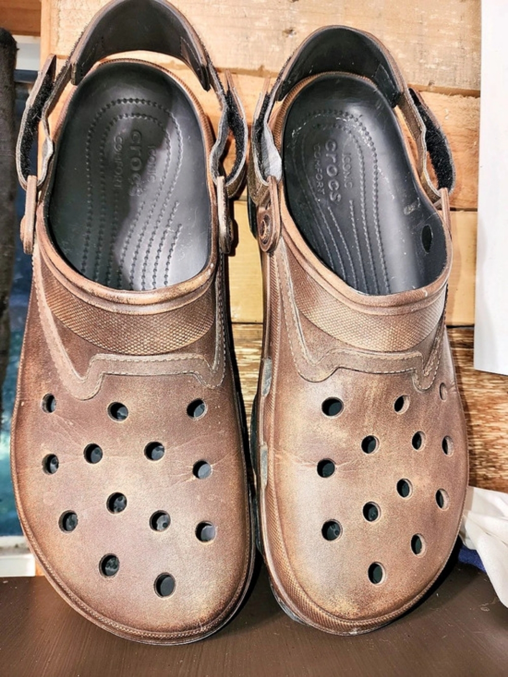 Crocs Huckberry Classic All-Terrain Western Clog Brown Men's Size 13